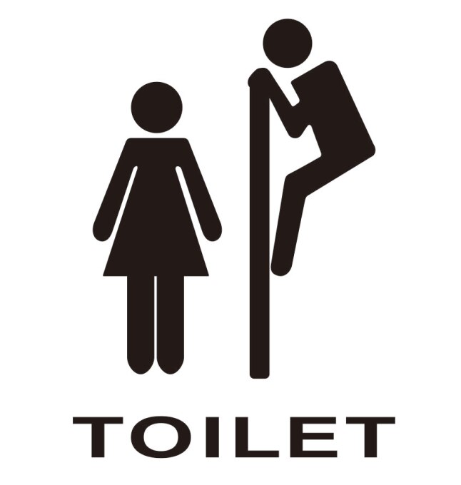 Vaskerom vegg klistremerke dårlig dekor toalett dør vinyl dekal overføringe årgang dekorasjon vegg kunst hjem dekor klistremerke: Brun