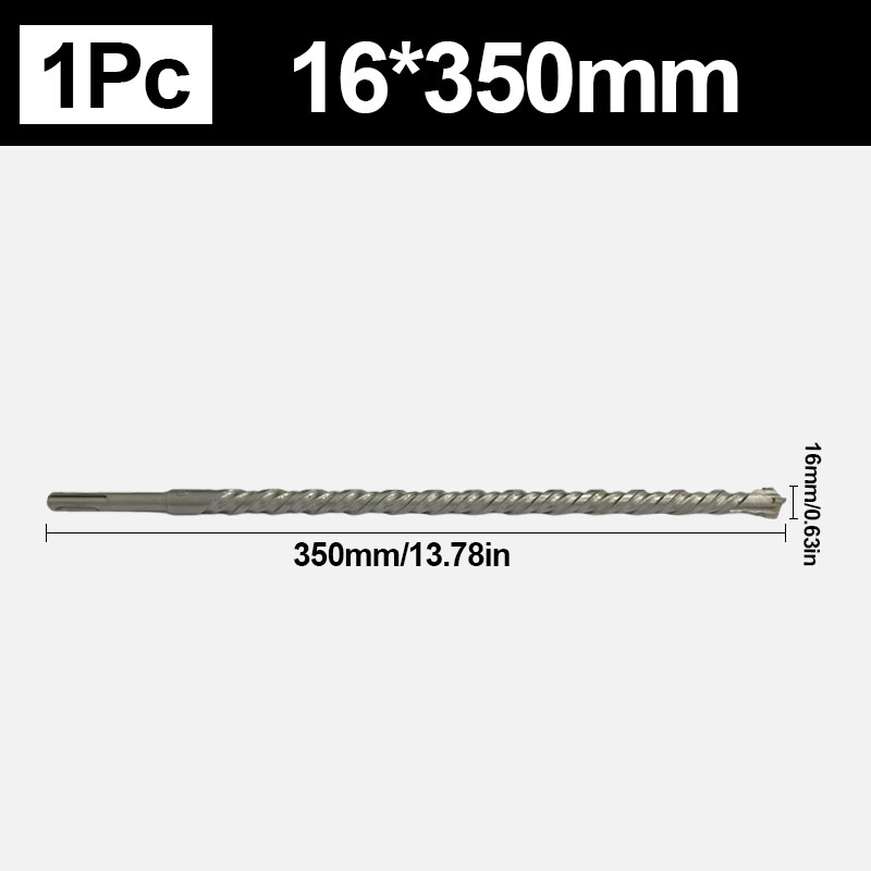 Broca para hormigón de 8-32mm, 350mm de longitud, ranura cruzada SDS Plus, martillo para mampostería, broca de impacto para perforar agujeros en paredes y piedras: Blanco