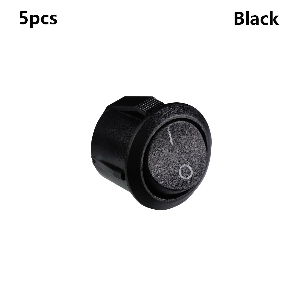 Mode 5 PCS MINI RONDE Toggle Switch Auto Boot Switch Drukknop Rocker Switch ON/OFF Boot Schakelaars 3A/250 V 6A/125 V: black