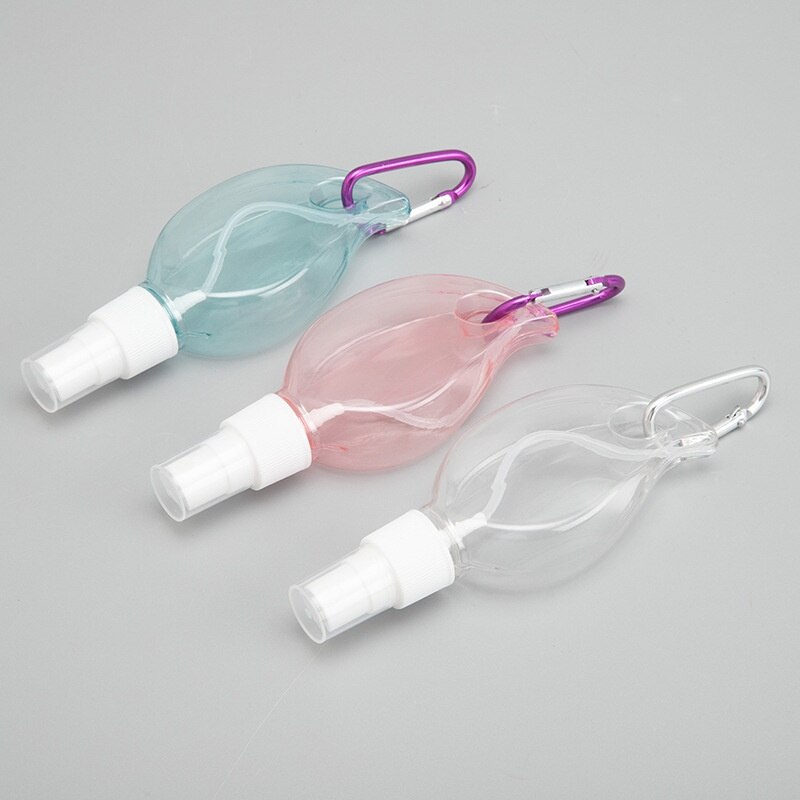 50ml Travel Plastic Clear Keychain Bottle Travel Portable Leakproof Empty Refillable Container Leaf Shape Travel Spray Bottle