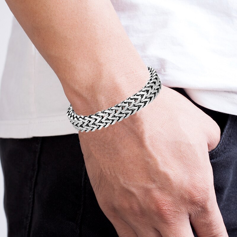 Edelstahl Kette Männer Armbinde Punk Hand Zubehör Magnet Verschluss Armbinde Männlichen Schmuck Freunde