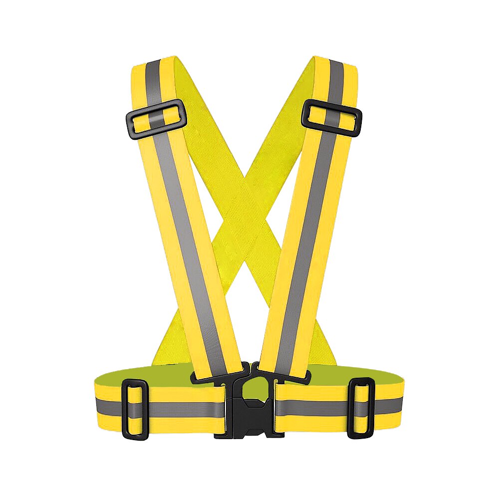 Zuja Elastische Reflecterende Kleding Outdoor Veiligheid Vest Nacht Fietsen Hoge Zichtbaarheid Riem Armband Heren Overall Werkkleding: Yellow