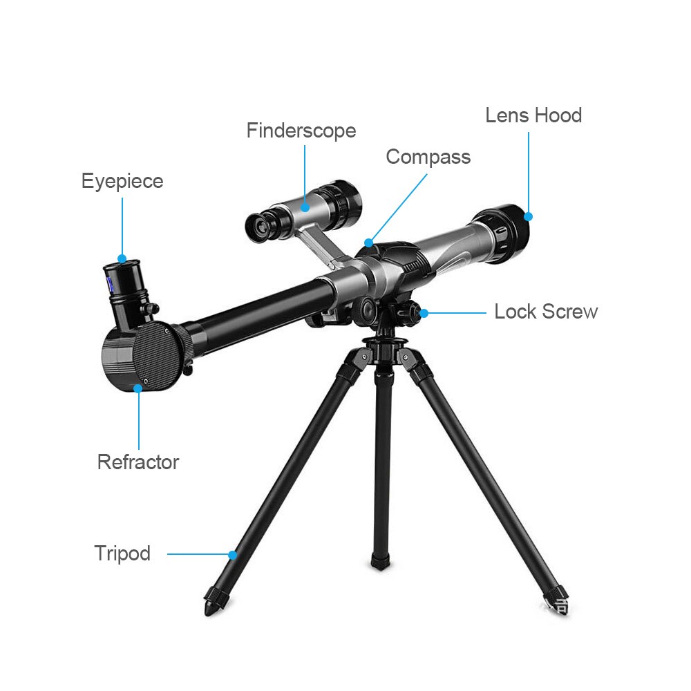 Kids Telescopes Educational Science Astronomy Telescope Children Beginners Telescope Tripod Eyepieces Compass Finderscope