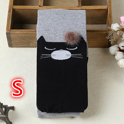 Meisjes stijlen herfst leggings voor baby kids katoen warm prinses meisjes kinderen broek mooie kat warmer kind leggings: Gray Size  S