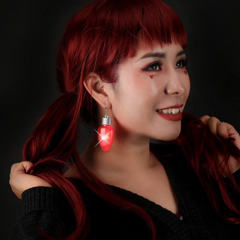 Brincos Glow in the Dark Snow Presente com LED para joias femininas