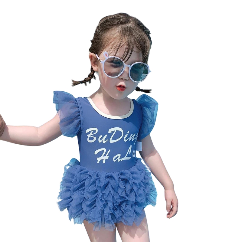 G92F Princess Tutu Dress Girls Bikini Lace Layer Swimsuit One Piece Bathing Suit