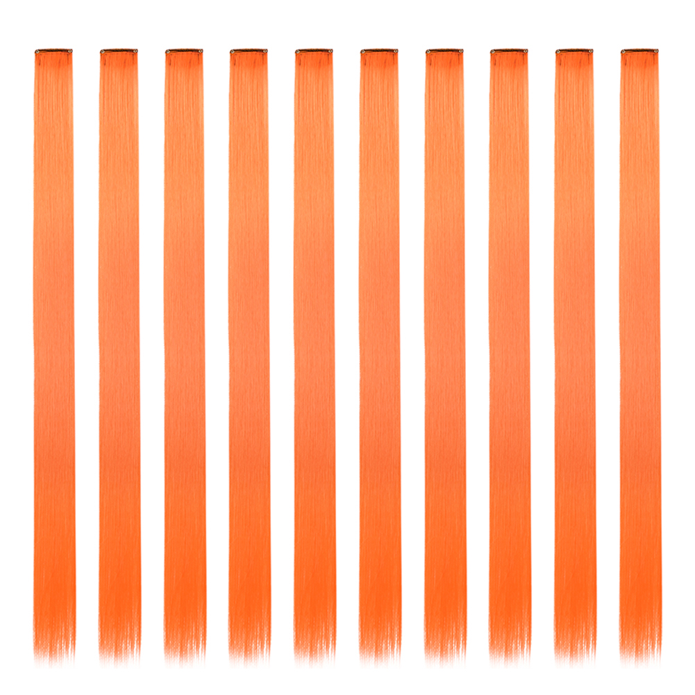 Synthetische 10 Stuks Steil Hair Extensions Clip In Haarstukjes 22 Inch Hightlight Kleurrijk Haar Voor Vrouwen Feest Cosplay