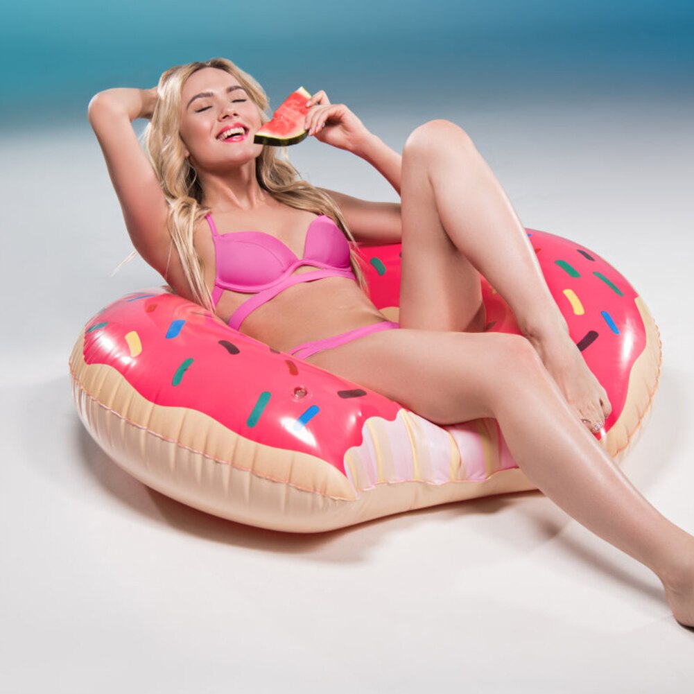 Donut inflable para niños y adultos, flotador seguro para piscina, actividades al aire libre, , ecológico, Círculo de natación