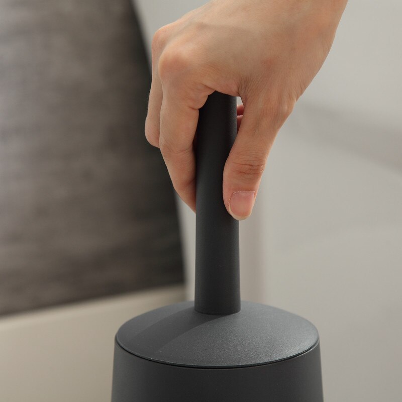 Cepillo de limpieza de inodoro sin ángulo muerto, conjunto de utensilios de baño de nailon a prueba de salpicaduras, negro, 360