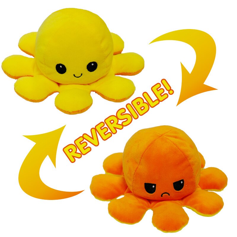 peluche octopus reversibl Flipped doll flip plush toy double sided doll reversible Octopus: color 3