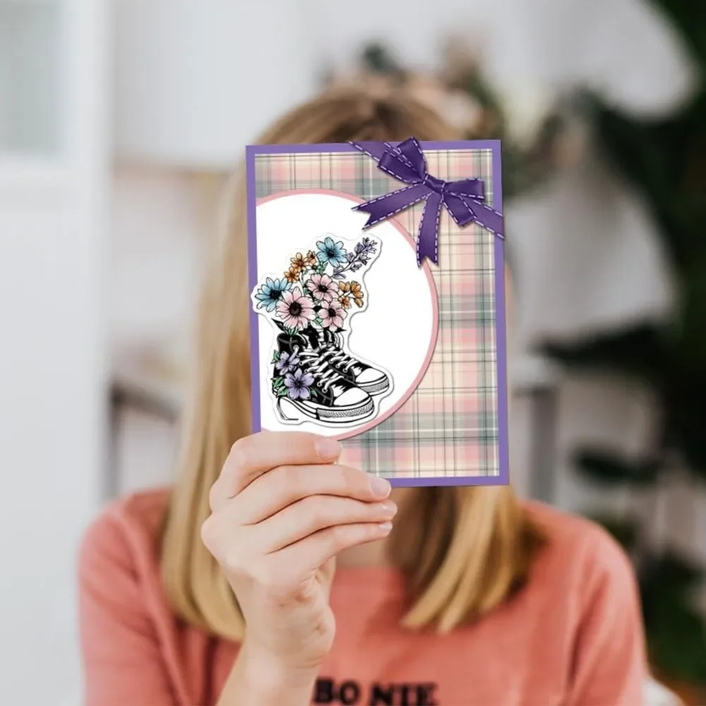 Schoenen Bloemen Duidelijke Stempel Lente Thema Duidelijke Stempels Siliconen Stempels voor DIY Scrapbooking Fotoalbum Decoratieve Kaarten