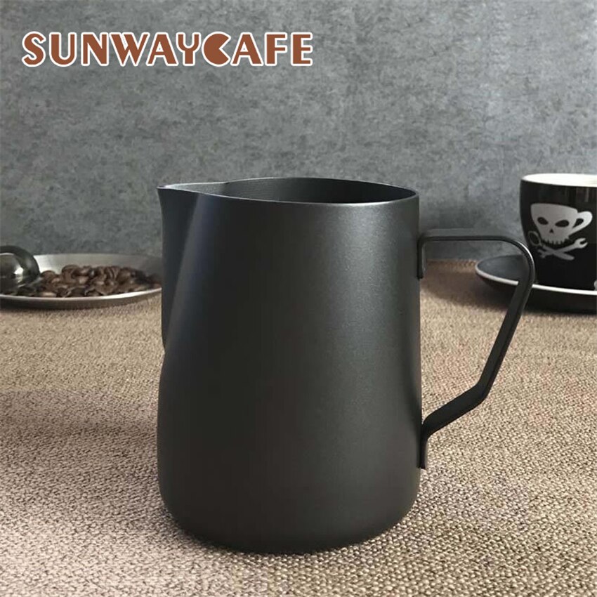 300/600ml teflon jazzblå kaffemugge melkekanne skummende mugge trekk blomsterkopp espressoverktøy kafétilbehør til barista