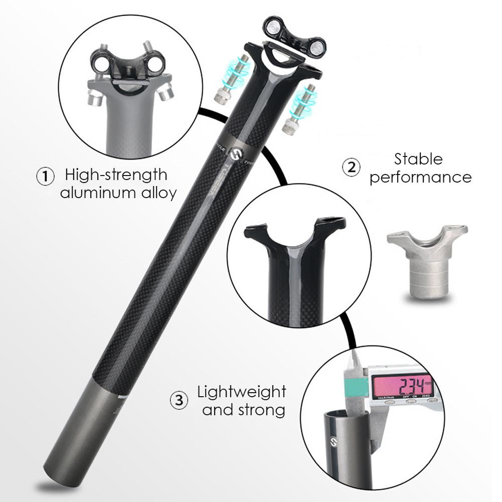 3K Pattern Carbon Fiber Seatpost Seat Tube Joint Seatpost Bicycle Accessories 3 Sizes To Choose From Scratch Resistance