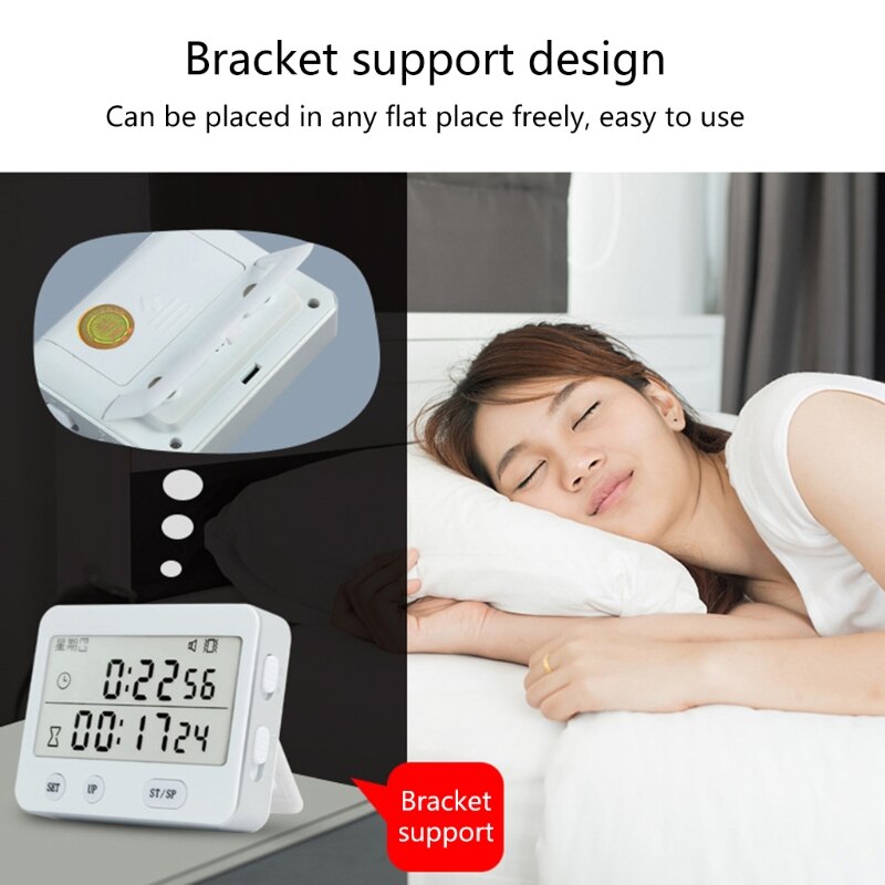 Digital Dual Kitchen Timer Cooking Timer Dual Count Up ＆ Down Timer with Magnetic Back Large Display Multipurpose Timer