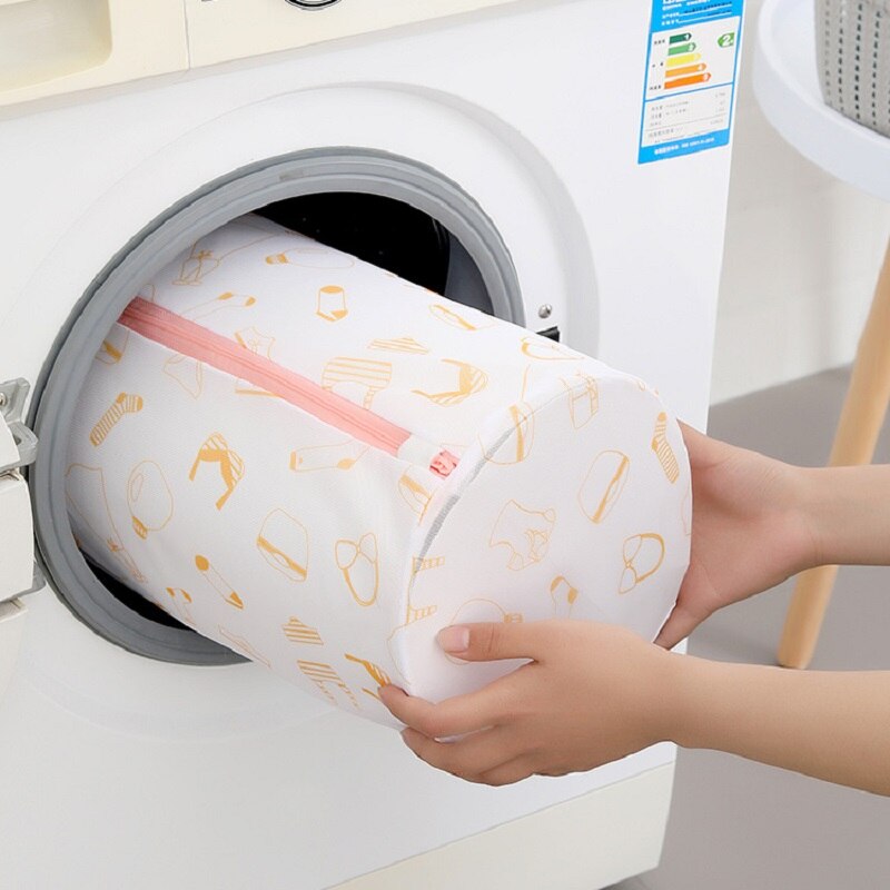 5 pcs/set Polyester Mesh Laundry Bags Orange Printing Washing Bag for Dirty Clothes