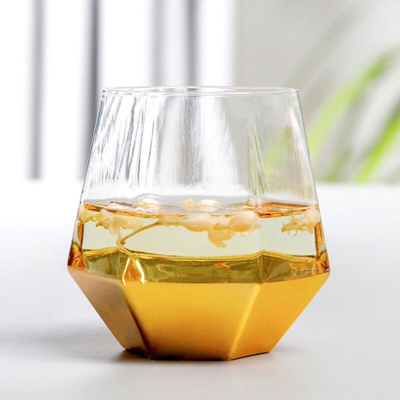 Szkło przezroczyste szklanka diamentowa sześciokątna Whisky koktajl kufel robić piwa gospodarstwa domowego antypoślizgowa szklana filiżanka wody robić mleka kawy