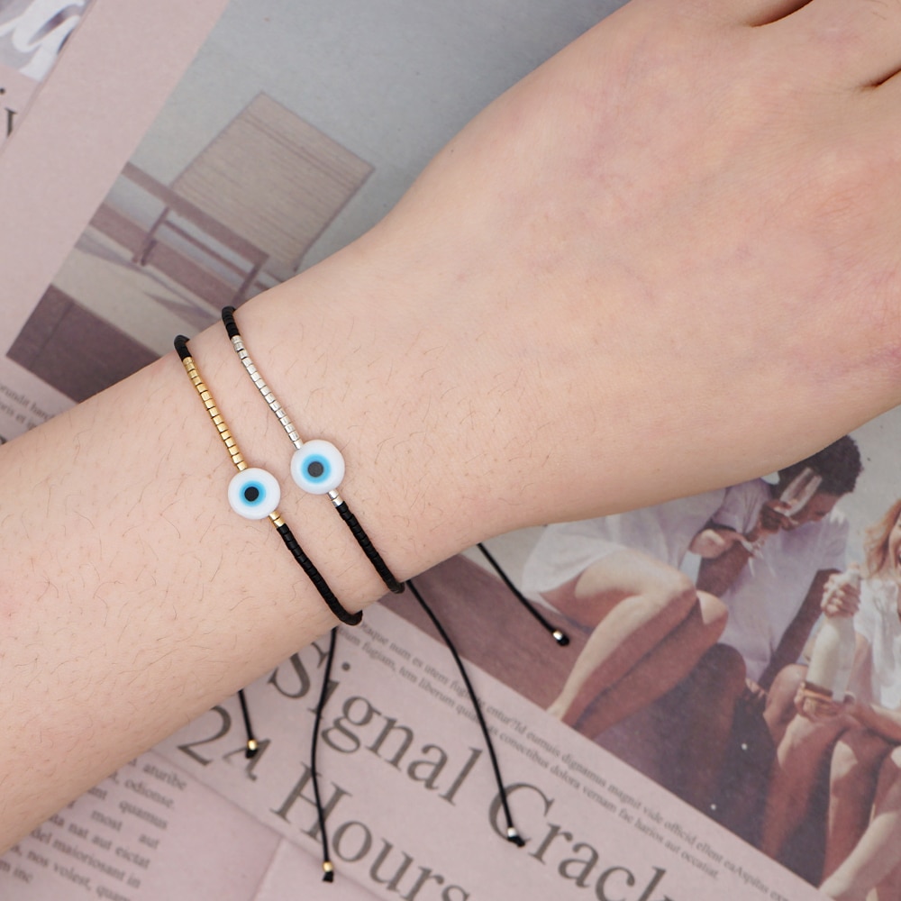 Miyuki Bracelet Men Evil Eye Bracelets For Women Boho Jewelry Bohemian Pulseras Mujer Moda Adjustable Handmade Rope