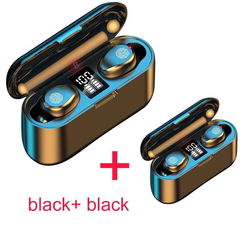 Écouteurs sans fil bluetooth 2000 TWS, casque d'écoute Binaural à correspondance automatique, étui de chargement directe mah, 1/2 pièces: 2pcs B black