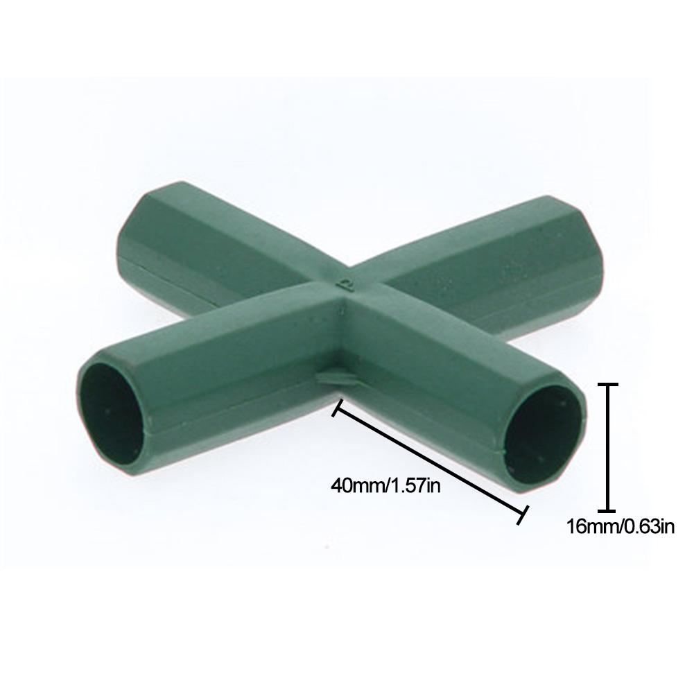 Conector de montaje de marco de invernadero de alta resistencia, 5 tipos, 16MM, ángulo recto, 3, 4, 5 vías, accesorios de invernadero: green