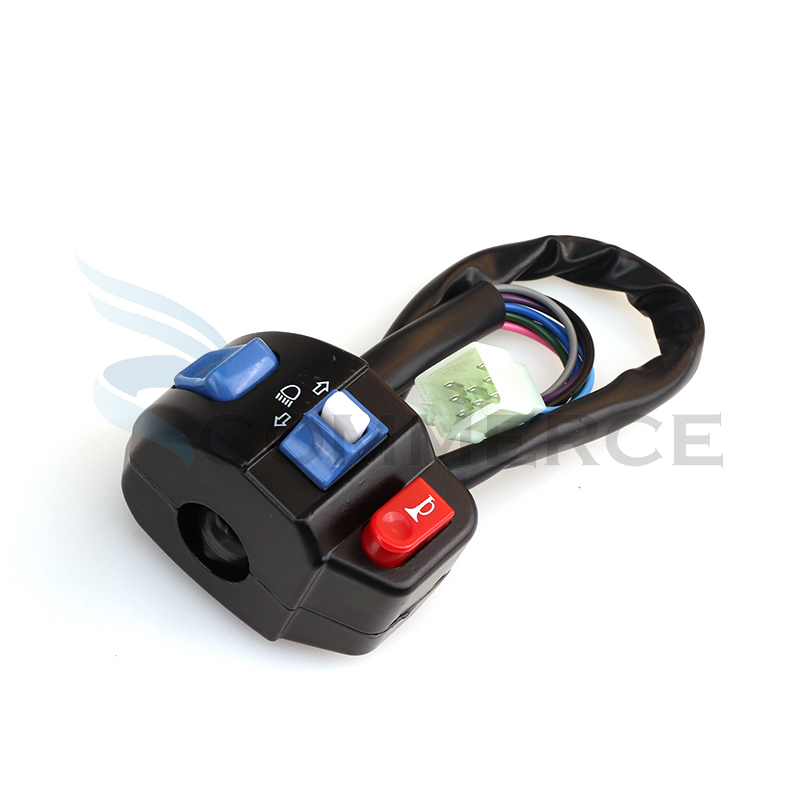Interruptor de Control de manillar izquierdo y derecho de motocicleta, señal de giro de bocina para bicicleta eléctrica Gy6, 50cc, 125cc, 150cc, piezas de Scooter de ciclomotor, 12V, 22mm