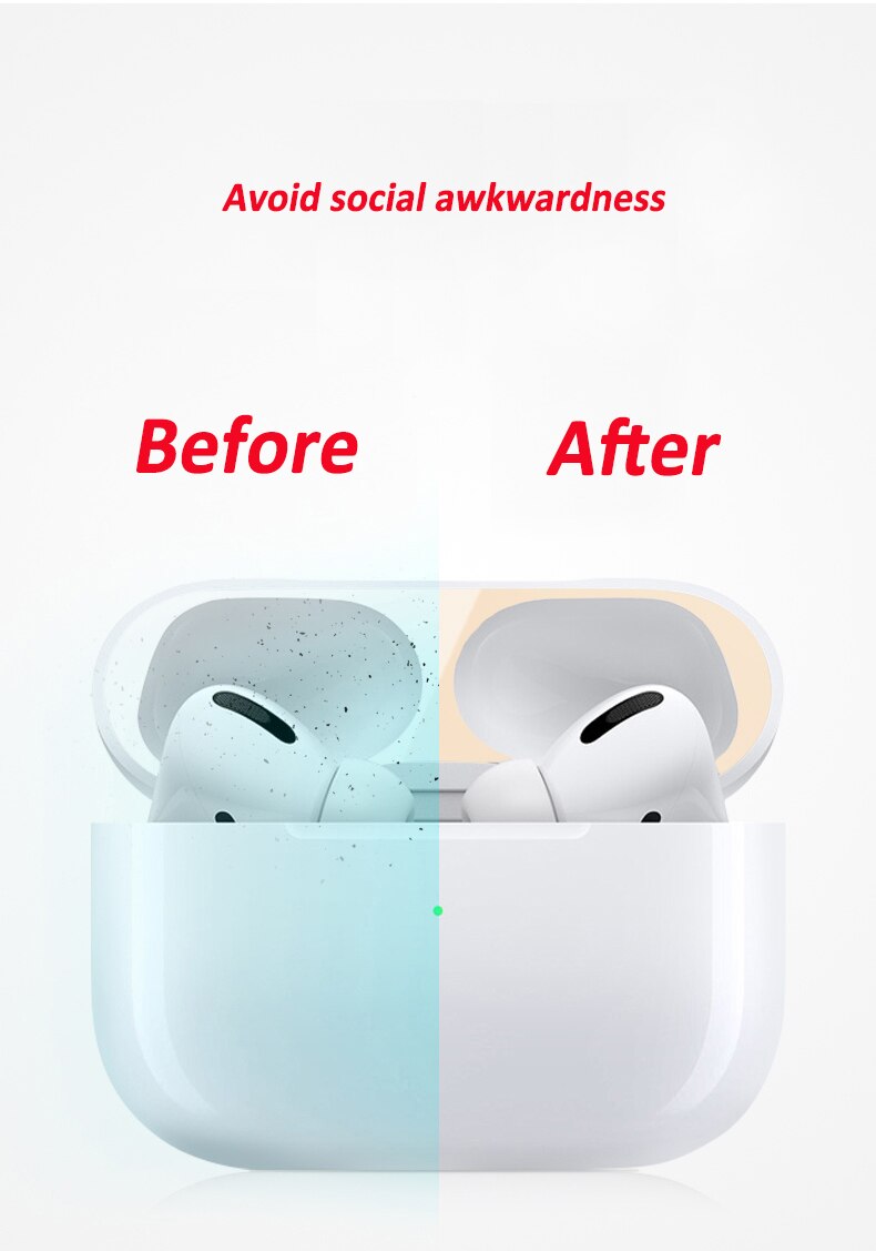 Para los airpods de Apple Pro 1 2 polvo de metal guardia etiqueta escudo film a prueba de polvo para airpod auriculares accesorios tierra de protección