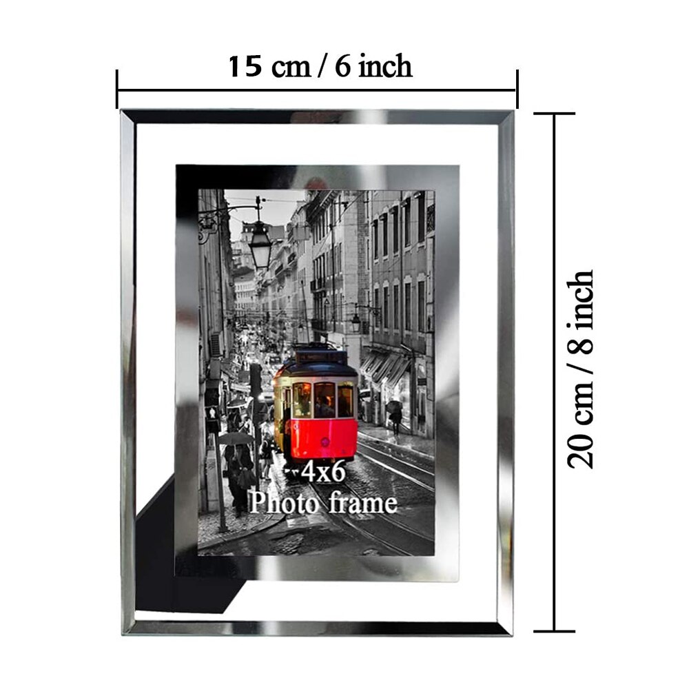 Photo frame 6x4 glass photo frame is very suitable for home wedding office restaurant business silver photo frame