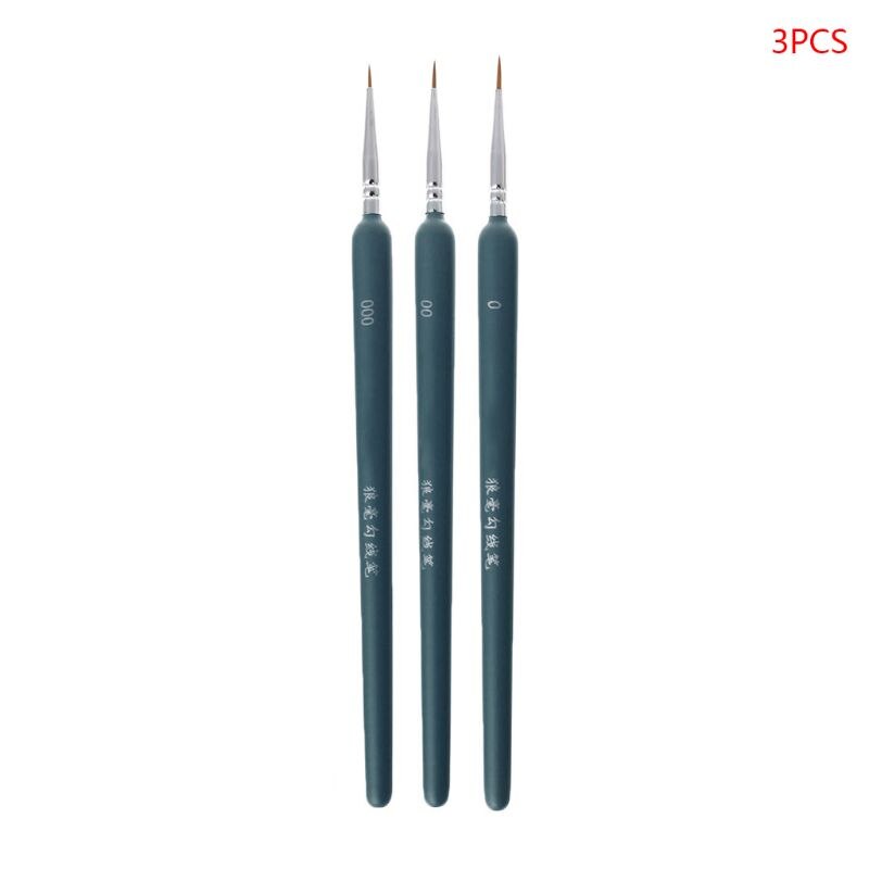3/10Pcs Professionele Hand Geschilderd Haak Lijn Pen Fijne Tip Aquarel Olieverf: Blue-A