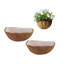 4 Sizes Hanging Coconut Palm Material Plant Flowers Pot Basket Garden Decor Art Flower Holder Organizer Basket With Liner: 12inches