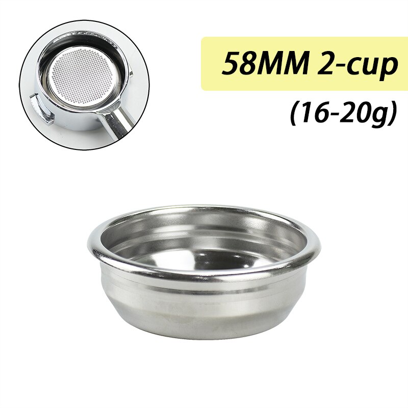 Cesta de filtro de 58MM para ROCKET Expobar E61, filtro de café sin fondo, tazón ciego de limpieza, accesorios de Espresso de acero inoxidable: 58MM 2-cup