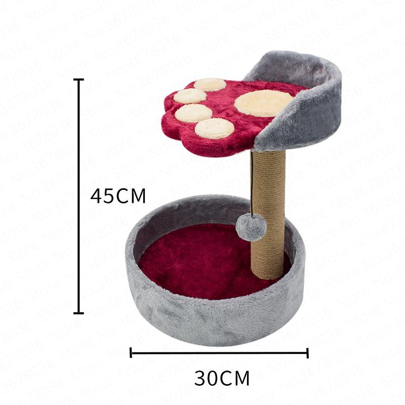 Cat climbing frame grabbing cat tree nest one cat grab column climbing frame small cat jumping platform with nest