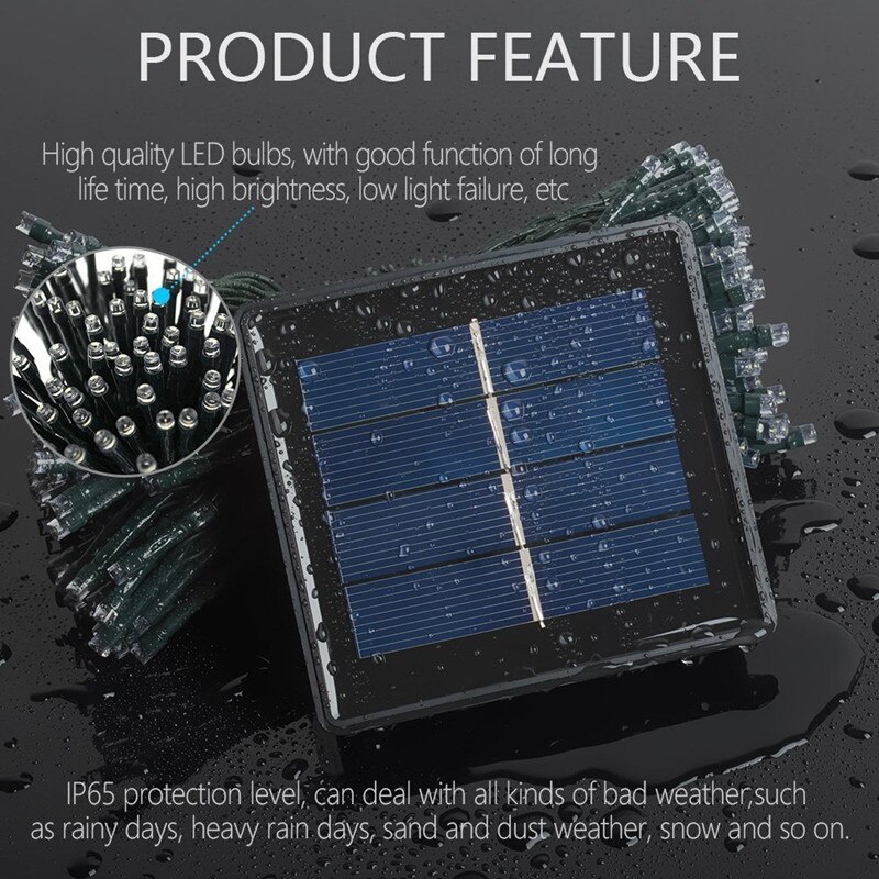 22 M 200 LED Solar Fairy Lights String Waterproof Solar Power Christmas Light Outdoor Garden LED Solar Lamp Decoration