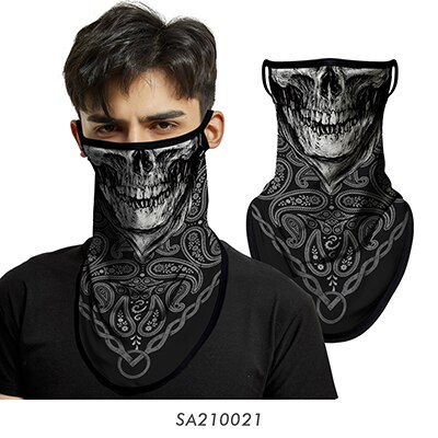 Motorrad Schädel Geist Balaclava Motorrad Gesicht Maske Abdeckung Hals Schal Moto Motorrad Bandana Kopf Schutz Stirnband Männer Frauen: Model 10
