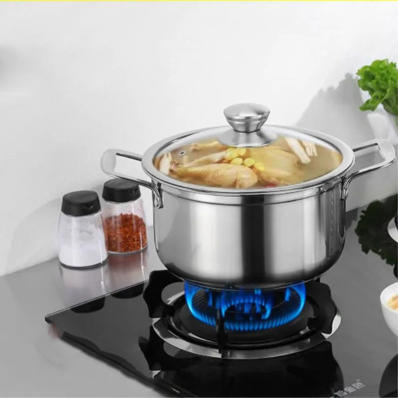 Stock Pot Stainless Steel Pot Thickened Double Bottom Small Pot Household General Pot Utensils Non-stick Pot Soup Pot Pots