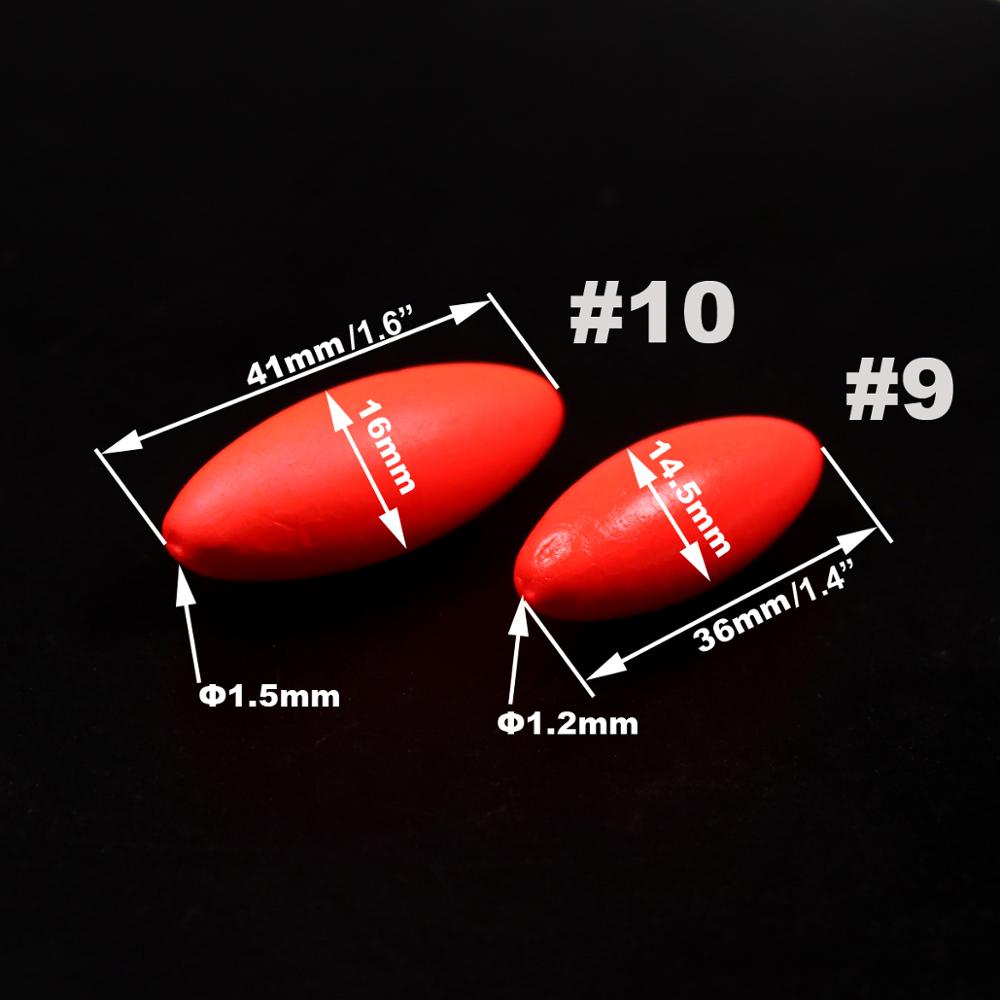 100PCS 1.4 "1.6" Ovale Vissen Rig Float Foam Bobbers Voor Karper Meerval Pompano, Whitings, corvina, Snappers Rigs Maken