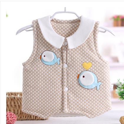 Baby cotton padded fish vest: Gold / 3M