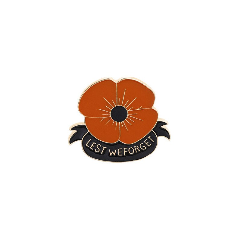 Lest We Forget Pins Beautiful Poppy Brooch Pin Memorial Day For Women and Ladies Decoration: Red