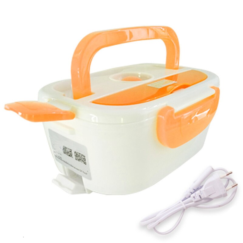 110V 220V Lunchbox Voedsel Container Draagbare Elektrische Verwarming Voedsel Warmer Heater Rijst Container Servies Sets Home: Orange