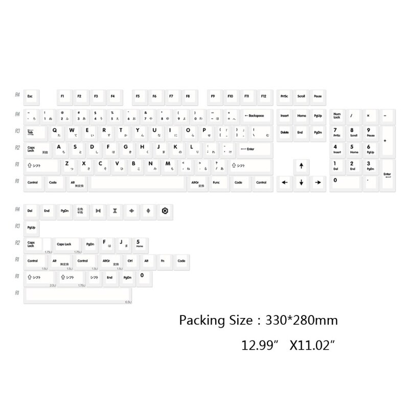 PBT 135 Key Cherry Profile DYE-Sub Japanese Keycap Minimalist Theme Keyboard Cap