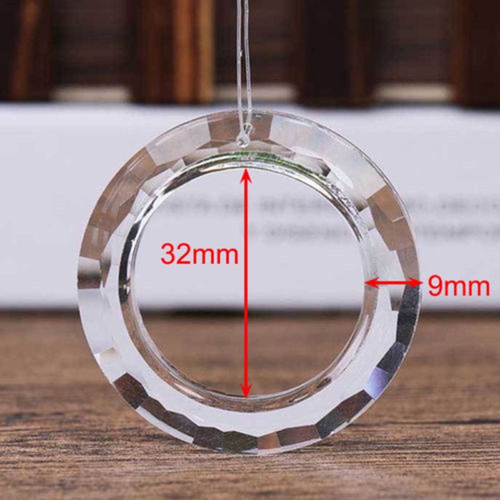 50mm Crystal Light Ring Circle Handing Pendant Chandelier Glass Crystals Lamp Prisms Parts Drops Pendants Rings #D