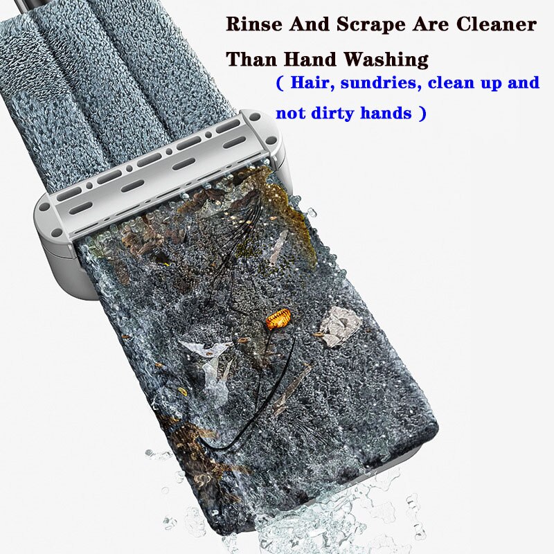 Floor Mop Magic Squeeze Flat Cutting Mop Hands Free For Wash Floor Household Kitchen Floors Cleaning With Microfiber Squeeze Mop