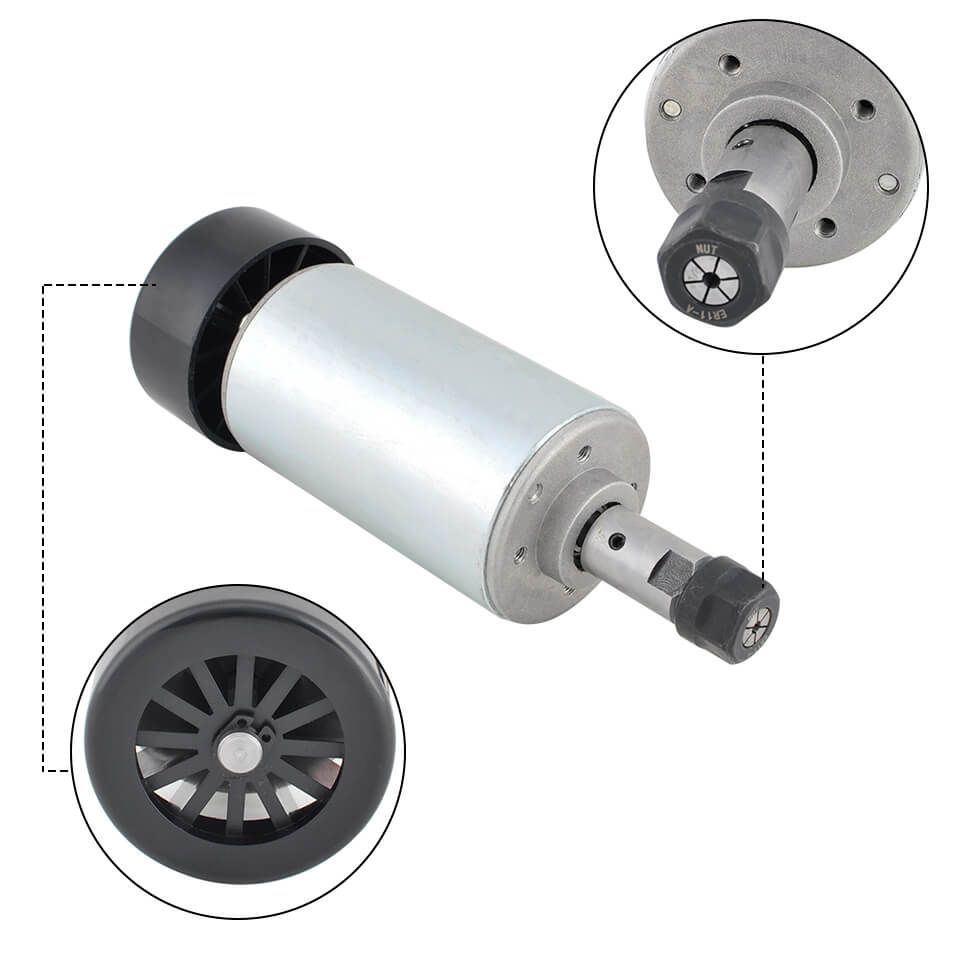 Daedalus 300W Spindle Milling Motor CNC Air Cooled Spindle Motor 12000rpm With ER11 Collect Chuck for CNC Router Machine