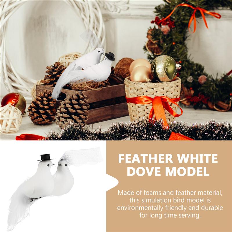 1 Paar Creatieve Dove Modellen Schattige Foto Props Schattige Duiven Decors Voor Fotografie Thuis Bruiloft