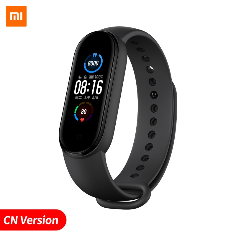 Xiaomi Mi Band 5 Smart Bracelet Sport Heart Rate Fitness Tracker 1.1" AMOLED Colorful Screen Bluetooth 5.0 Waterproof Miband5: CN Standard Version