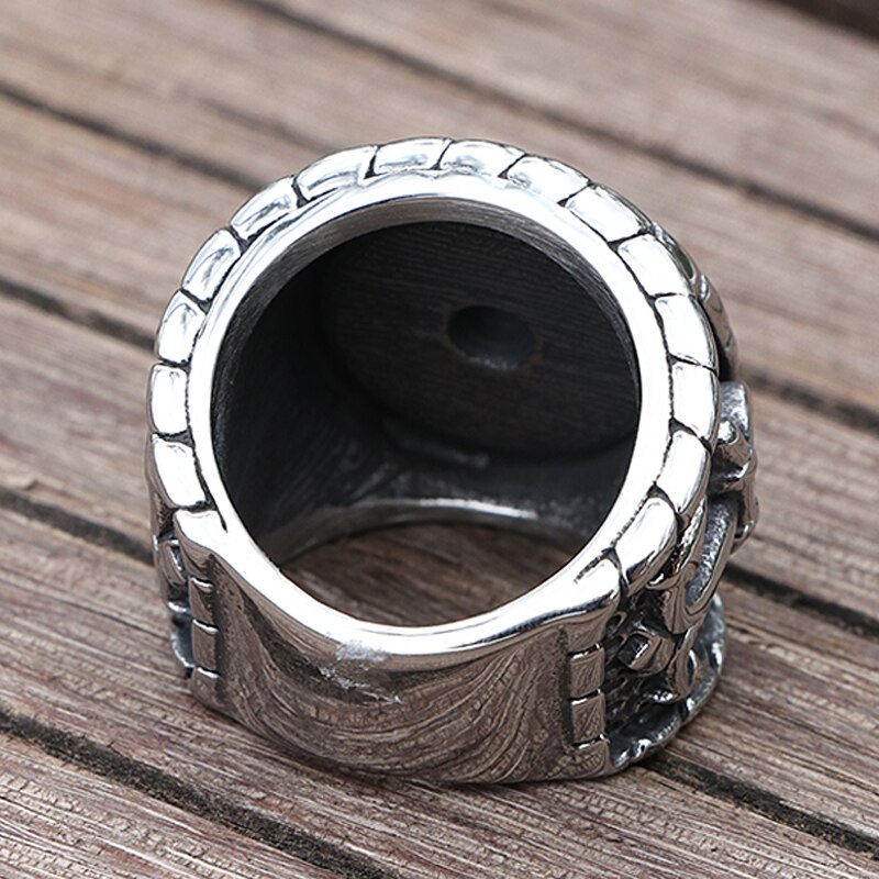 Cool Viking Kompas Ring Nordic Rvs Locomotief Anker Ring Mannen Retro Sailor Amulet Sieraden