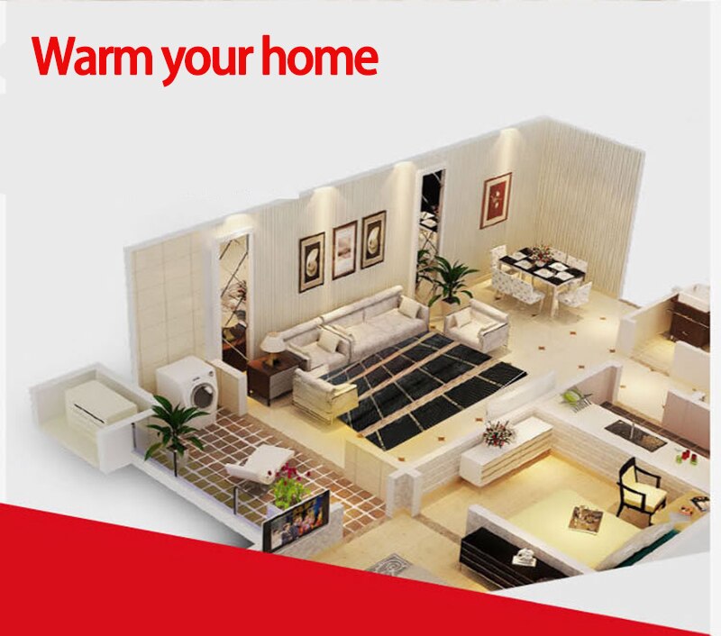 220V 50cm Width Healthy Floor Heating Infrared Underfloor Heating Carbon Film Heater Electric Carbon Crystal Fiber Heating Film