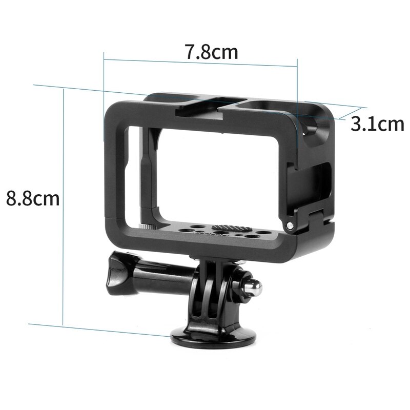Camerabehuizing met adapter, aluminiumlegering frame compatibel met dji osmo action camera beschermbeugel