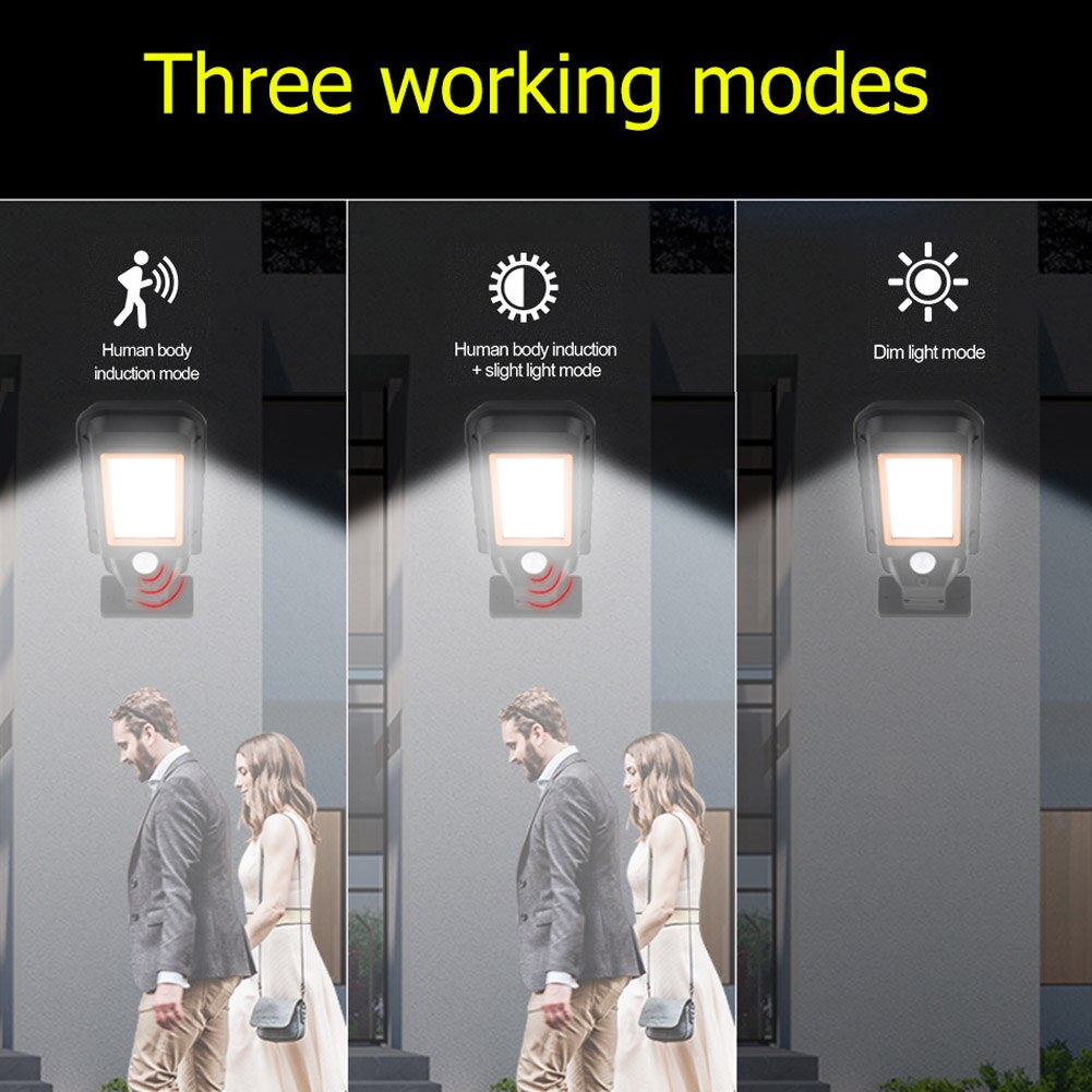 Waterproof Solar Wall Light Motion Sensor Outdoor Security Lighting Lamp