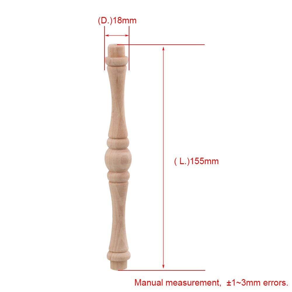 4 stuks 15.5 cm Lengte Ongeverfd Hout Ambacht Spindels Baluster voor Thuis Restaurant Decor Reparatie Decoratie
