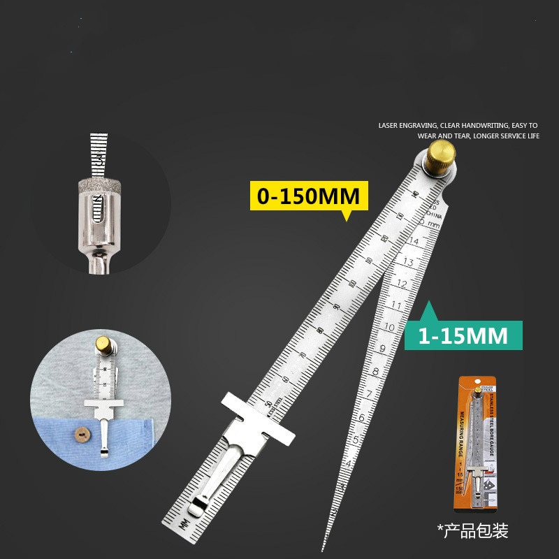 high precision Gap gauge straight ruler stainless steel stopper tapered inner diamete aperture hole rule depth