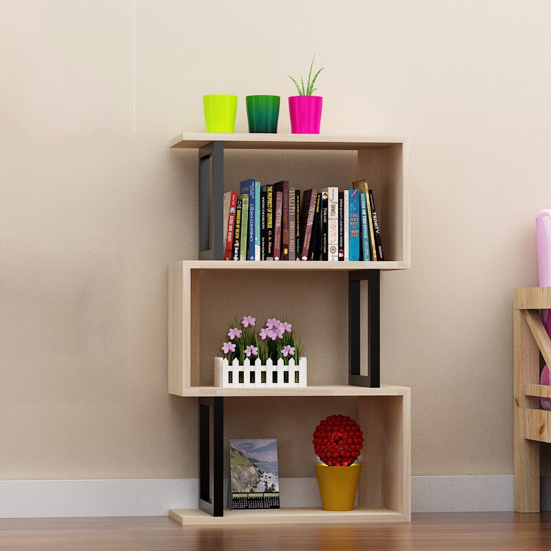 Simple Modern Style Combination Bookcase Multi-Layer Desktop Floor-To-Ceiling Shelf And Exquisite Small Bookshelf